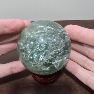Green Fluorite Crystal Sphere #R 69 mm